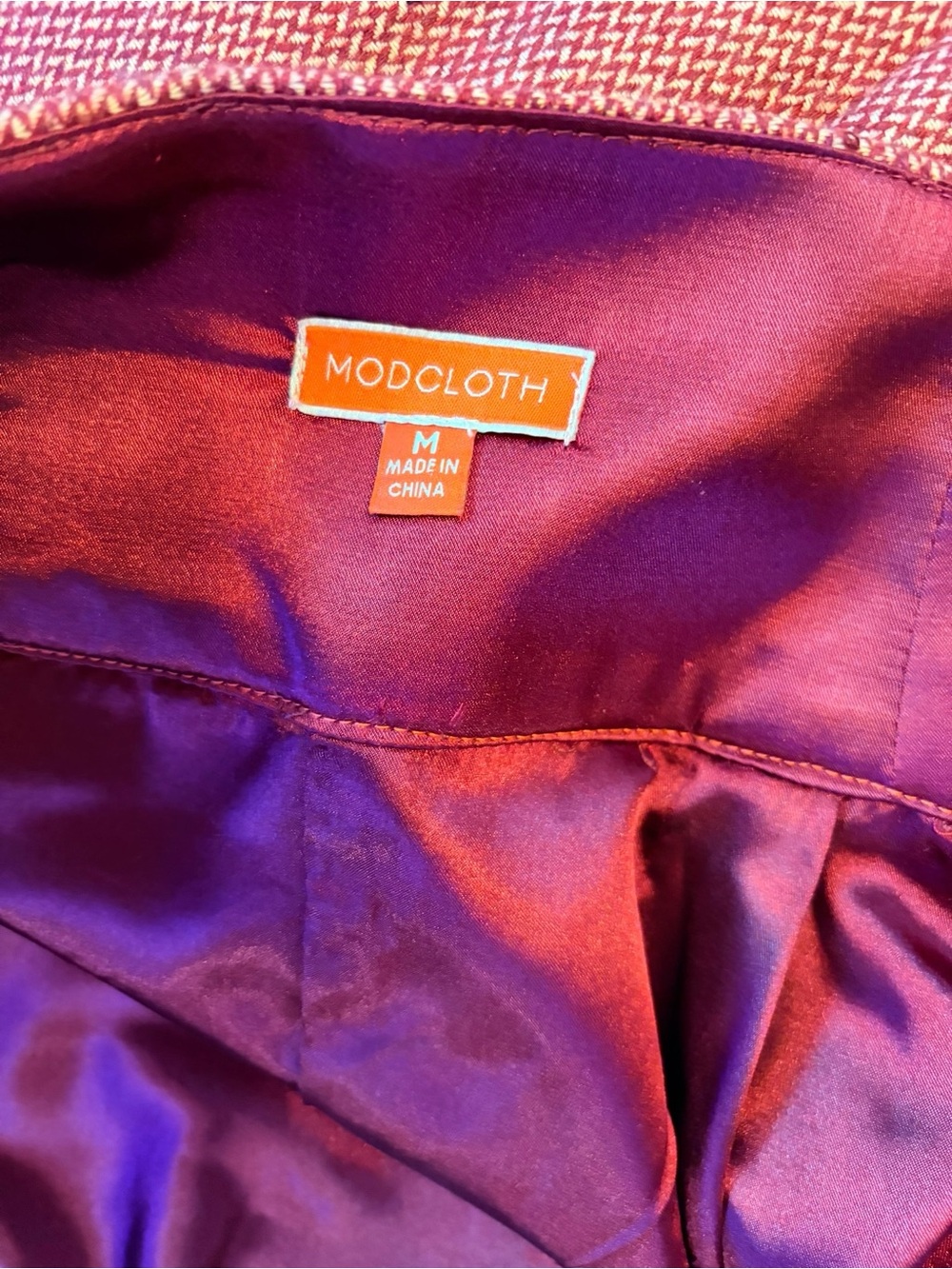 ModCloth Coral-Red A-Line Button-Waist Skirt - Picture 4 of 8